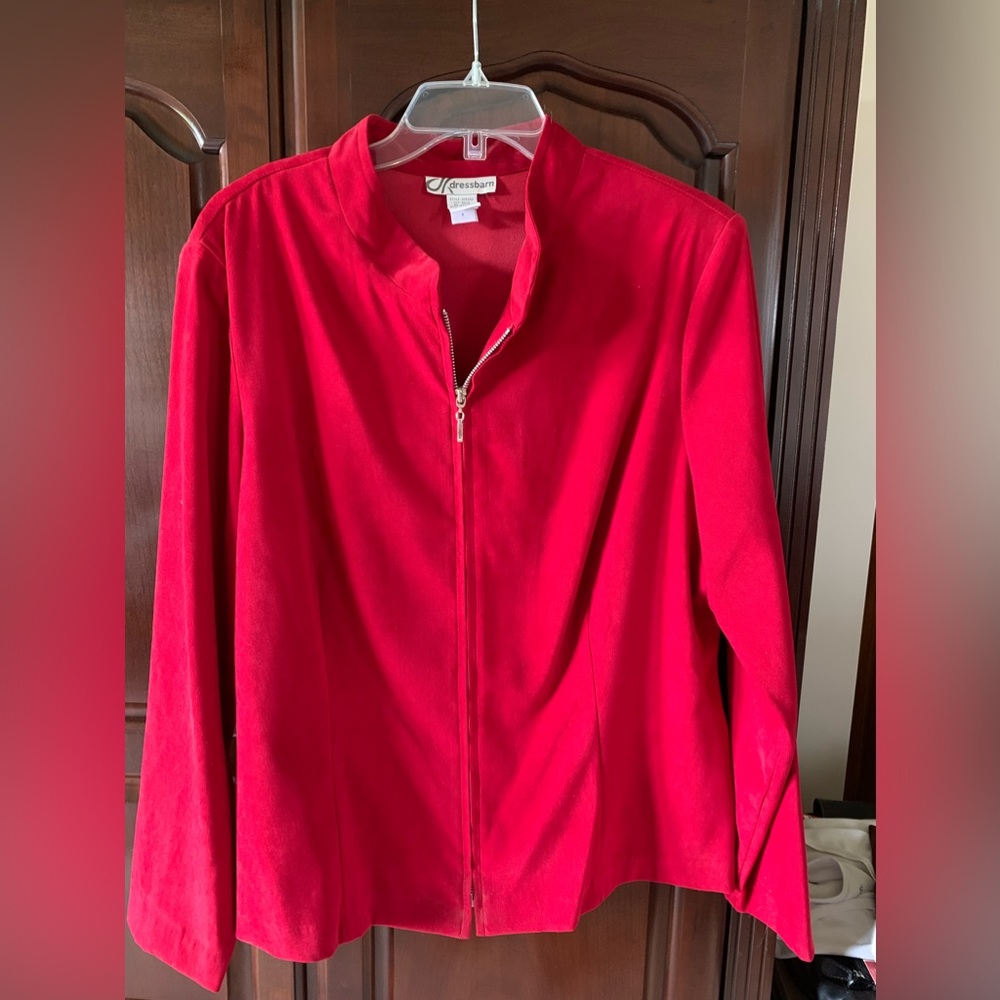 DressBarn Ladies Red Zip Top Size XL